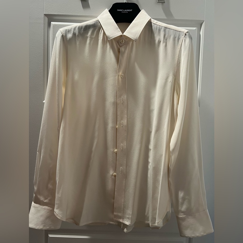 Saint Laurent Elegant Cream Dress Shirt